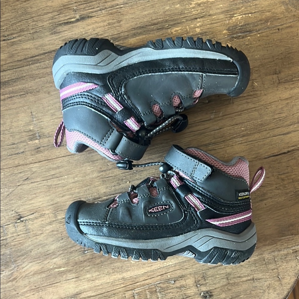 Keen Kids Black and Pink Hiking Shoes